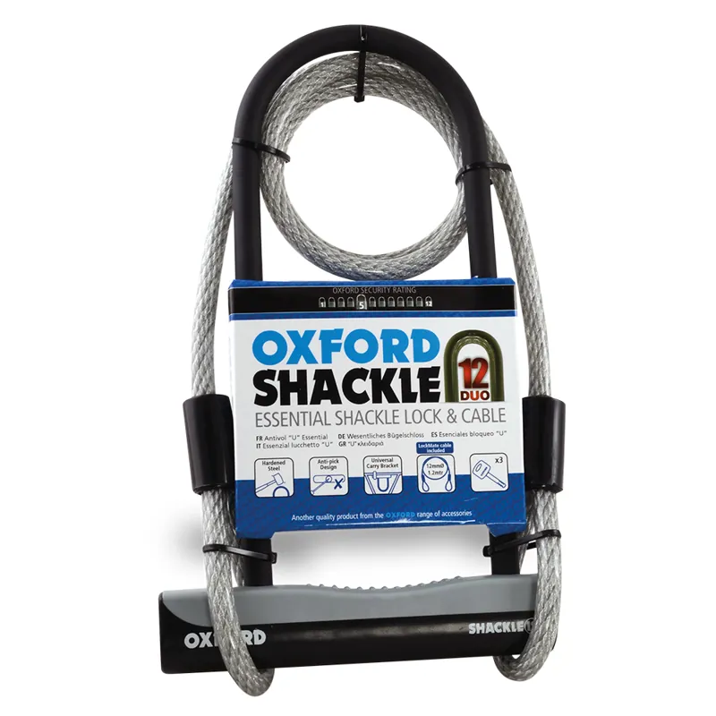 Oxford 1200mm Lockmate Shackle 12 Duo U Lock in Black